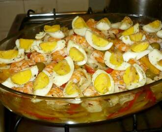 Bacalhau com camarão no forno