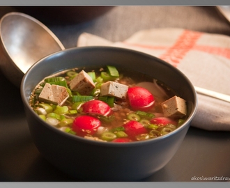 Zázvorovo-chrenová polievka s tofu a pohankou
