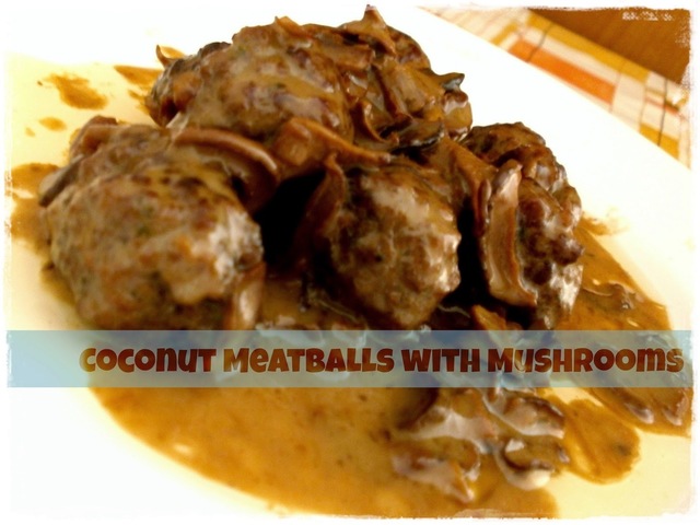 Mäsové guľky v kokosovo – hubovej omáčke
