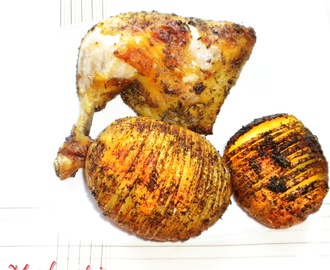 Pieczone udka kurczaka z pieczonymi ziemniakami, prosty i konkretny obiad