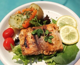 Baked or Grilled Fish with Lime Dill Butter Sauce