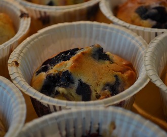 Mustikka-valkosuklaa muffinit