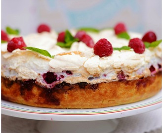 Orechovo-malinová torta s penou