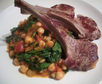 Scottoditto con Inzamino (Lamb Cutlets with Chickpea Stew)