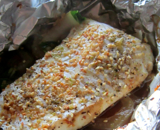 Vis uit de oven met limoen en sesam