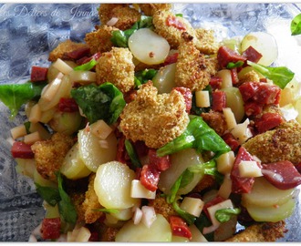 Salade de pomme de terre, Poulet crunchy et chorizo