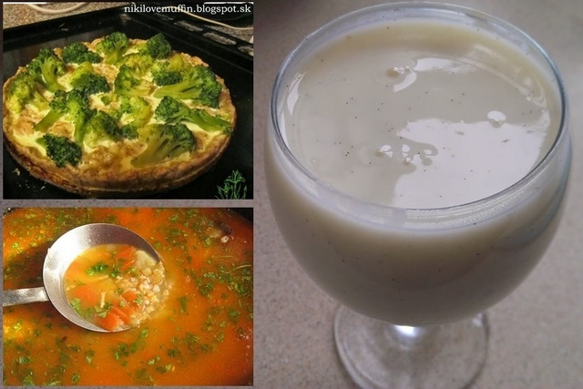 Tip na nedeľný obed:  Krúpová polievka, Chrumkavé quiche s brokolicou a tuniakom a Domáci puding