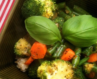 risotto z brązowego ryżu z warzywami