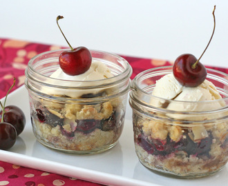 Cherry Crumble in a jar {Desserts in Jars Cookbook Giveaway}