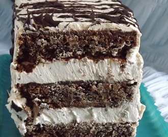 Csokis-diós karamellás torta