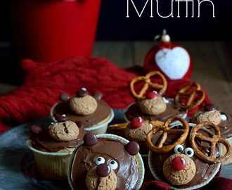 Christmas bear and reindeer muffin