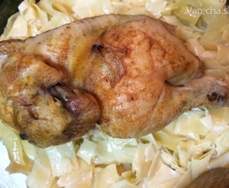 Pečené kurča so širokými rezancami (fotorecept)