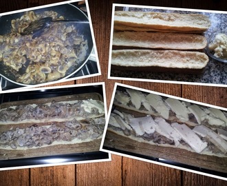 Stokbrood gevuld met Brie, Rambol en Champignons