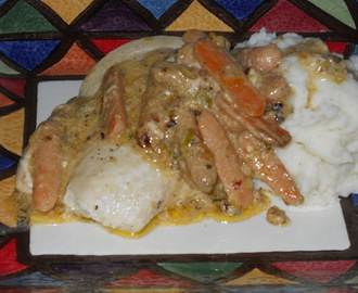 STUFFED PAN SEARED CHICKEN BREASTS with CHILI GARLIC CARROTS