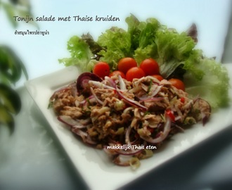 Diet meal: Tonijn salade met Thaise kruiden ยำสมุนไพรทูน่า