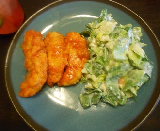 Buffalo Chicken Strips with Blue Cheese Salad