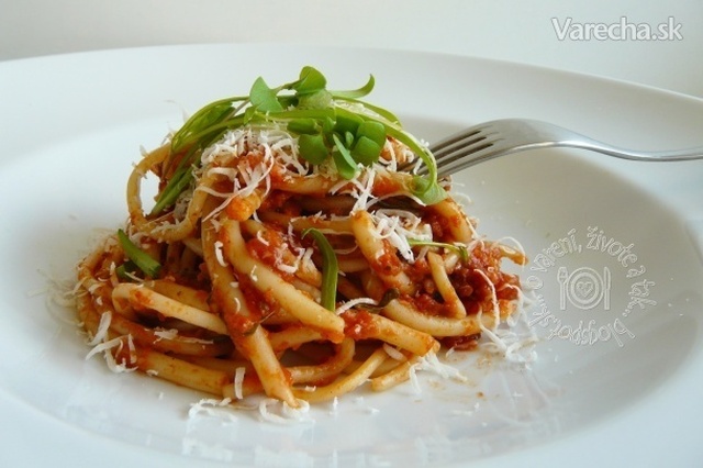 Špagety a špenát z balkóna (fotorecept)