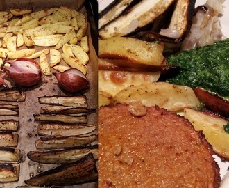 Vegetarisch: Ovengerecht met aubergine, aardappel en lente-ui