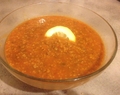 Soupe de lentilles et frik (façon harira)