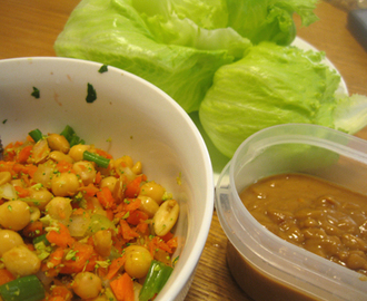 Thai Peanut Lettuce Wraps and Jean Overalls