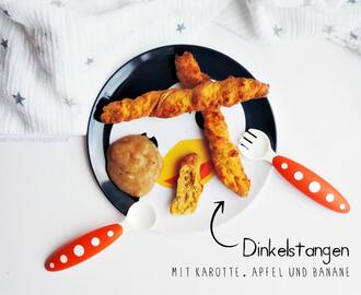 [BABY FOOD] Dinkelstangen mit Karotte, Apfel und Banane (BLW)