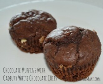 Chocolate Muffins with Cadbury White Chocolate Chips