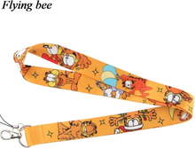 Flyingbee New Fashion Cat Printed Lanyard Key Strap for Phone Keys Cartoon Lanyards ID Badge with Key Ring Holder X0534