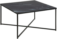 José soffbord - Marmorerat svart glas / svart