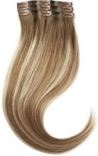 Rapunzel Of Sweden Sleek Clip-on set 3 pieces 50 cm Hair Extensions Brown Ash Blonde Balayage