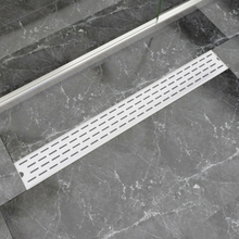 vidaXL Lineært bruseafløb linjedesign 930x140 mm rustfrit stål