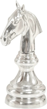 vidaXL Skulptur schackpjäs häst massiv aluminium 54 cm silver