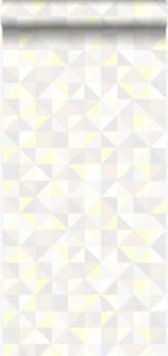 Origin tapet trekanter Lys krembeige, lys varm grå, lys pastellgul og skinnende lys beige - 337210 - 53 cm x 10,05