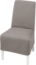 IKEA BERGMUND Stuhl mit halblangem Bezug weiß/Nolhaga grau/beige Nolhaga grau/beige