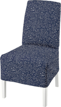 IKEA BERGMUND Stuhl mit halblangem Bezug weiß/Ryrane dunkelblau Ryrane dunkelblau