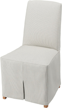 IKEA BERGMUND Stuhl mit langem Bezug Eiche/Kolboda beige/dunkelgrau Kolboda beige/dunkelgrau