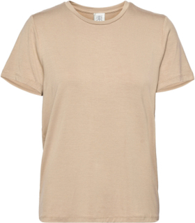 Ello New Ss Tee T-shirts & Tops Short-sleeved Beige Second Female
