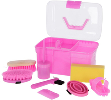 Kerbl Striglekasse mini med 8 verktøy rosa 321766