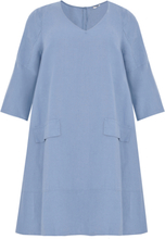 Dress A-line pockets linen 42/44 indigo