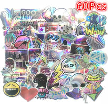 70Pcs 3D Laser Stickers Paper Star Diamond Luggage Stickers Helmet Skateboard Luminous Stickers Hologram Stickers Anime Stickers