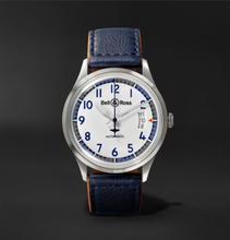 Br V1-92 Racing Bird Limited Edition Automatic 38.5mm Stainless Steel And Leather Watch - White