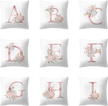 Einfache nordische Art-Rosa-Alphabet-ABC-Muster-Überwurf-Kissenbezug-Heimsofa-kreative Kunst-Kissenbezüge