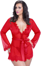 Charming Red Robe With Panty