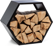 Firebowl Hexawood Black Vedförvaring hexagonform 50,2x58x32cm