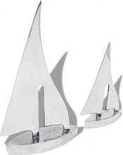 vidaXL Segelbåtsdekoration 2 delar aluminium silver