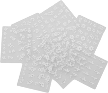 10st ark vita nageldekorationer blommor stickers