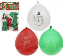 24 stk 25 cm Ballonger med Julemotiver