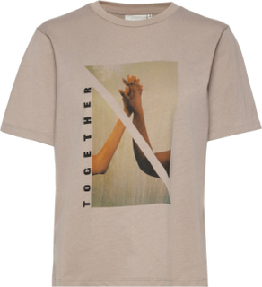 Lokkgz X Gestuz Tee T-shirts & Tops Short-sleeved Beige Gestuz