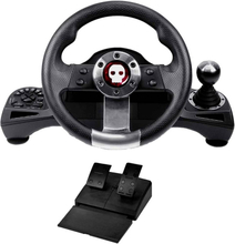 Konix Pro Steering Wheel Rat PlayStation 4, Xbox One, Xbox Series S, Xbox Series X, Nintendo Switch Sort Inkl. gearskifte, inklusiv pedaler