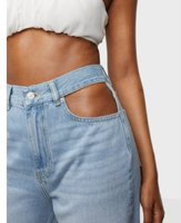 NLY Trend - Loose fit - Loose Fit Cut Out Waist Denim - Jeans - Loose fit