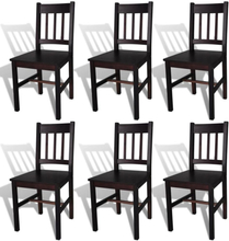 vidaXL Ruokapöydän tuolit 6 kpl tummanruskea mänty